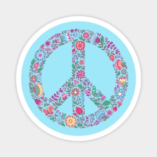 Peace Sign Flowers Magnet